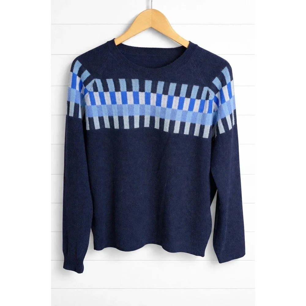 Scott & Scott London 100% Cashmere Navy Blue Pullover Sweater L